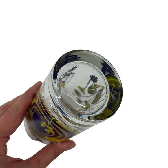 Vintage Libbey Tumbler Drinking Glass Flower Butterfly Painted - Picture 4 of 4